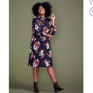 Eloquii plus size pleated floral maxi dress size 22